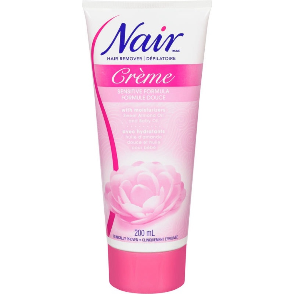 Nair Sensitive Formula Hair Removal Crème with Sweet Almond Oil and Baby Oil